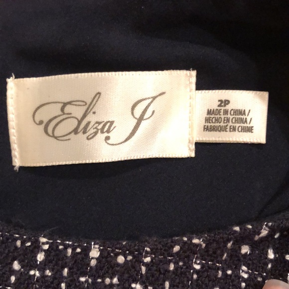 Eliza J Tweed Dress, navy blue size 2P - Picture 7 of 16